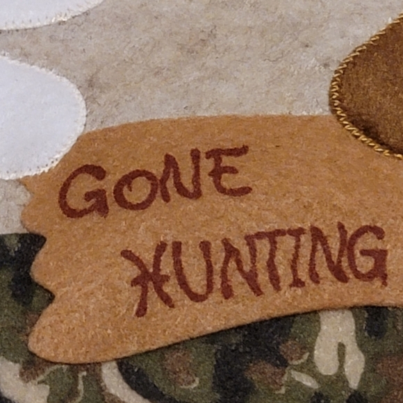 Gone Hunting Christmas Stocking Camouflage Holiday Decor with Snowman, Reindeer - Picture 5 of 7